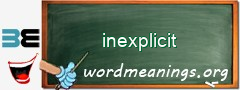 WordMeaning blackboard for inexplicit